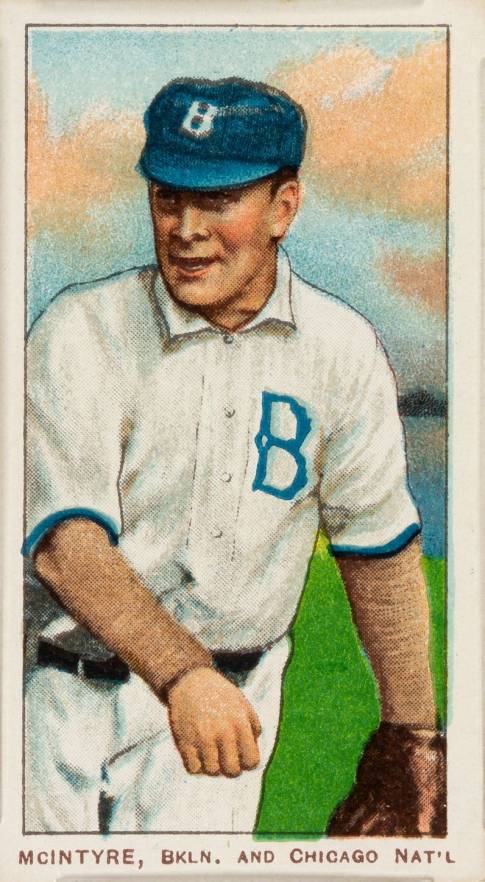 1909 White Borders Piedmont Factory 42 McIntyre, BKLN. And Chicago Nat'L #325 Baseball Card