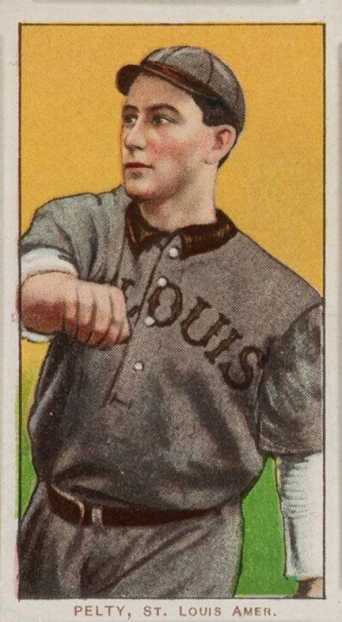 1909 White Borders Piedmont Factory 42 Pelty, St. Louis Amer. #384 Baseball Card