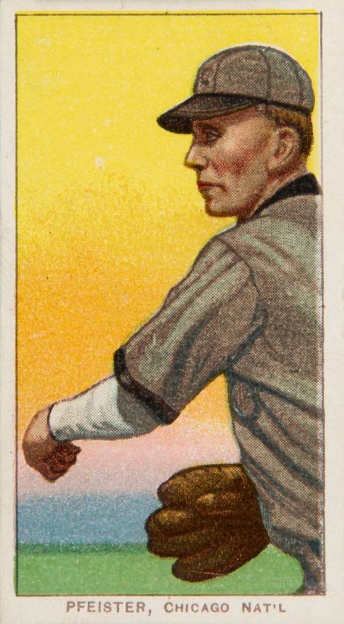 1909 White Borders Piedmont Factory 42 Pfeister, Chicago Nat'L #390 Baseball Card