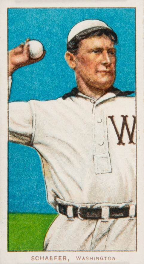1909 White Borders Piedmont Factory 42 Schaefer, Washington #421 Baseball Card