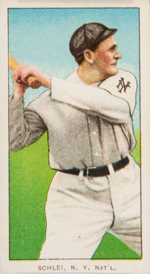1909 White Borders Piedmont Factory 42 Schlei, N.Y. Nat'L #424 Baseball Card