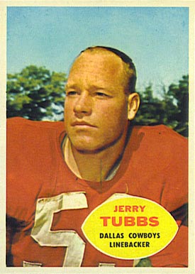 1960 Topps Jerry Tubbs #38 Football Card