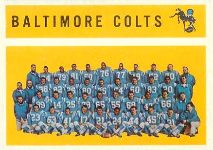 1960 Topps Baltimore Colts Team #11 Football Card