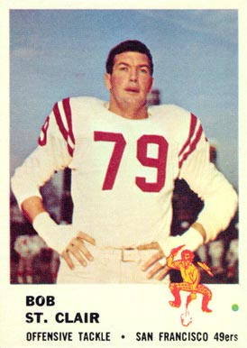 1961 Fleer Bob St. Clair #63 Football Card