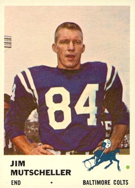 1961 Fleer Jim Mutscheller #34 Football Card
