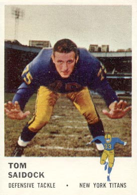 1961 Fleer Tom Saidock #219 Football Card