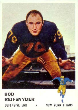 1961 Fleer Bob Reifsnyder #218 Football Card