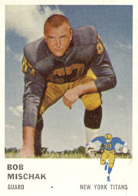 1961 Fleer Bob Mischak #216 Football Card