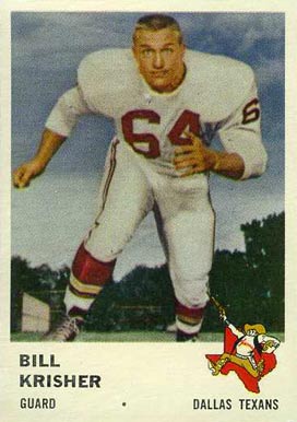 1961 Fleer Bill Krisher #205 Football Card
