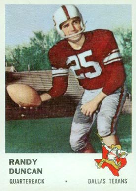 1961 Fleer Randy Duncan #200 Football Card