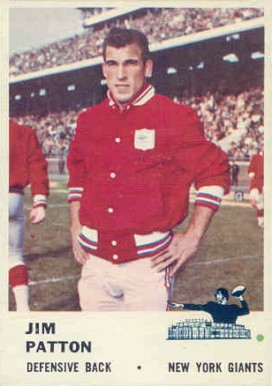 1961 Fleer Jim Patton #72 Football Card