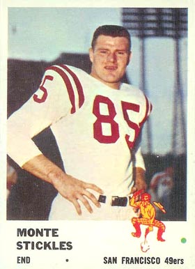 1961 Fleer Monte Stickles #62 Football Card