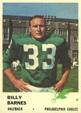 1961 Fleer Billy Barnes #52 Football Card