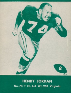 1961 Lake to Lake Packers Hank Jordan #8 Football Card