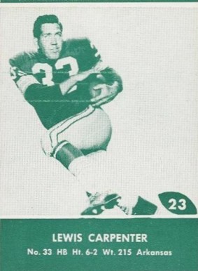 1961 Lake to Lake Packers Lew Carpenter #23 Football Card