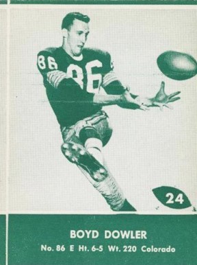 1961 Lake to Lake Packers Boyd Dowler #24 Football Card