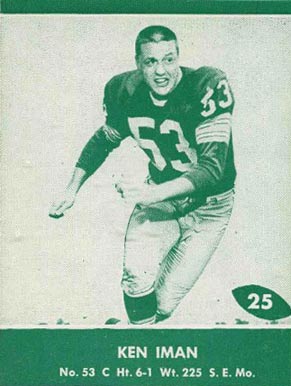 1961 Lake to Lake Packers Ken Iman #25 Football Card