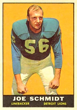1961 Topps Joe Schmidt #36 Football Card