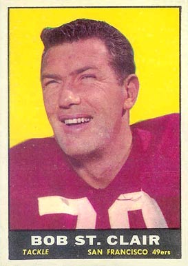 1961 Topps Bob St. Clair #63 Football Card