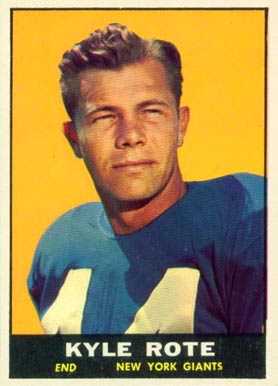 1961 Topps Kyle Rote #87 Football Card