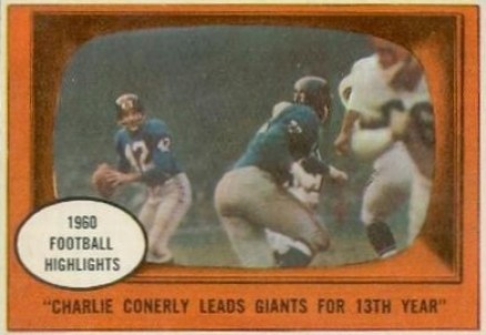 1961 Topps Conerly Leads Giants #94 Football Card