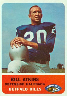 1962 Fleer Bill Atkins #18 Football Card
