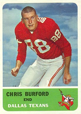 1962 Fleer Chris Burford #27 Football Card