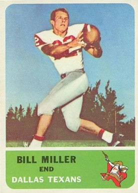 1962 Fleer Vill Miller #28 Football Card