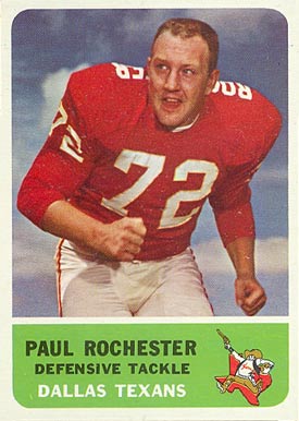 1962 Fleer Paul Rochester #33 Football Card