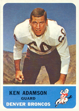 1962 Fleer Ken Adamson #37 Football Card
