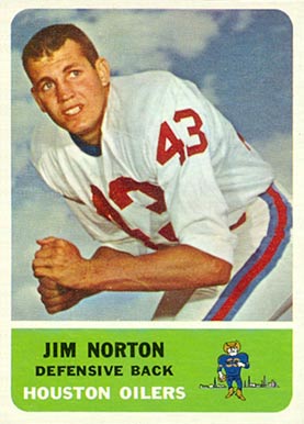 1962 Fleer Jim Norton #52 Football Card
