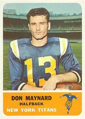 1962 Fleer Don Maynard #59 Football Card