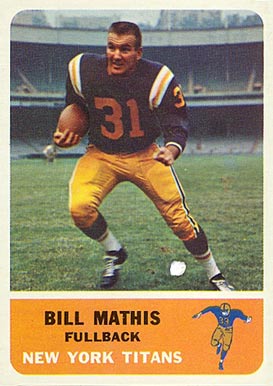 1962 Fleer Bill Mathis #62 Football Card