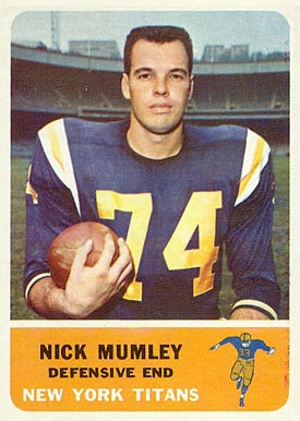 1962 Fleer Nick Mumley #65 Football Card