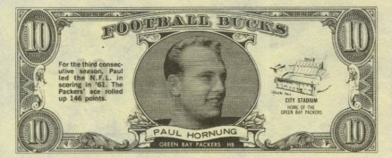 1962 Topps Bucks Paul Hornung #5 Football Card