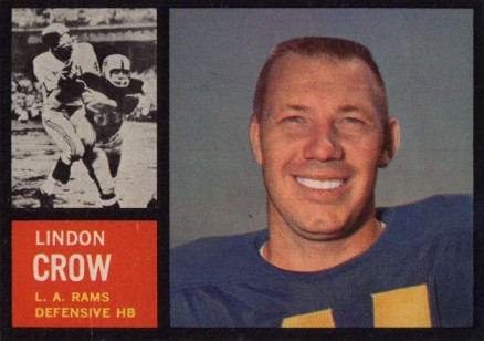 1962 Topps Lindon Crow #87 Football Card