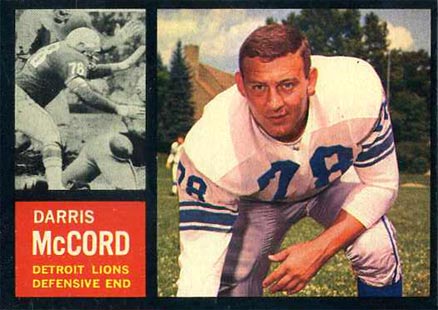 1962 Topps Darris McCord #57 Football Card