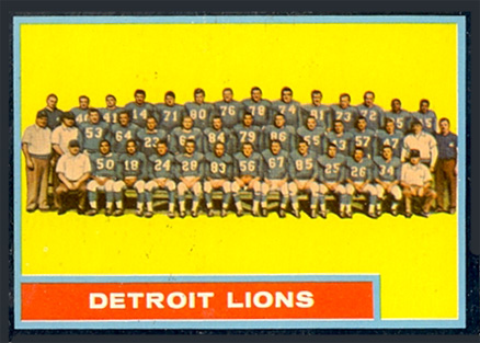 1962 Topps Detroit Lions #62 Football Card