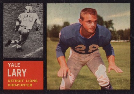 1962 Topps Yale Lary #56 Football Card