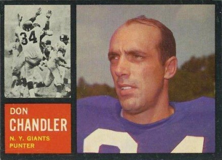 1962 Topps Don Chandler #107 Football Card