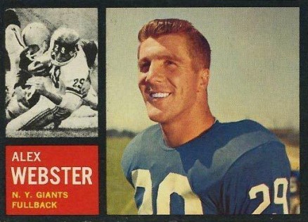 1962 Topps Alex Webster #105 Football Card