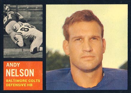1962 Topps Andy Nelson #10 Football Card