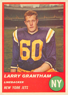 1963 Fleer Larry Grantham #20 Football Card
