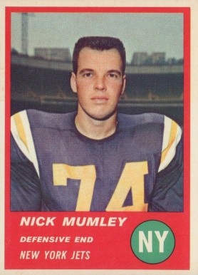 1963 Fleer Nick Mumley #22 Football Card