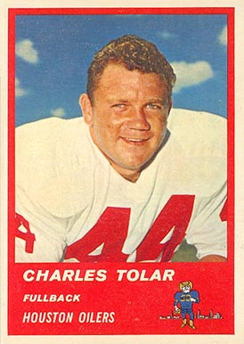 1963 Fleer Charlie Tolar #34 Football Card