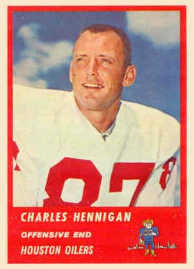 1963 Fleer Charles Hennigan #38 Football Card