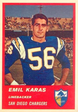 1963 Fleer Emil Karas #75 Football Card