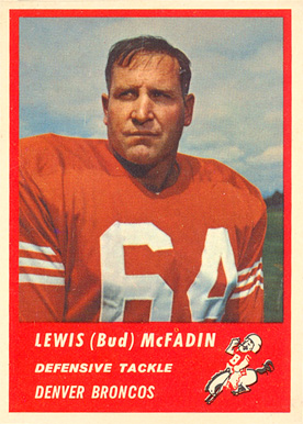 1963 Fleer Bud McFadin #88 Football Card
