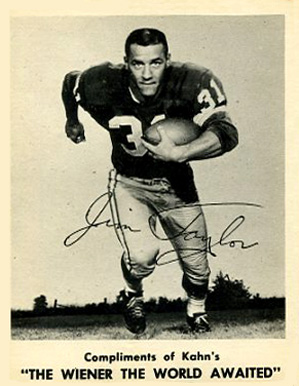 1963 Kahn's Wieners Jim Taylor # Football Card