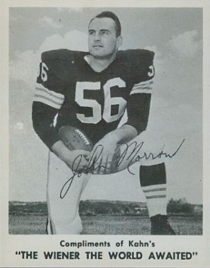 1963 Kahn's Wieners John Morrow # Football Card